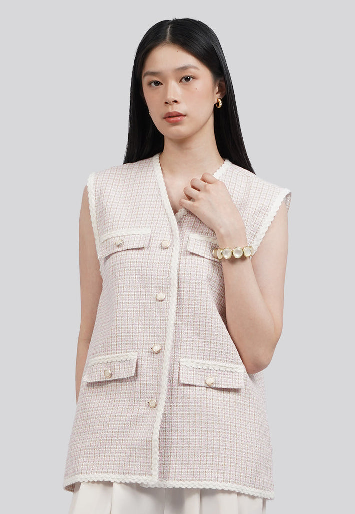 Oversized Tweed Vest