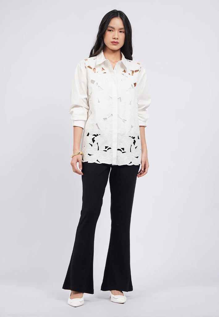 Fit & Flare High Waist Knit Pants