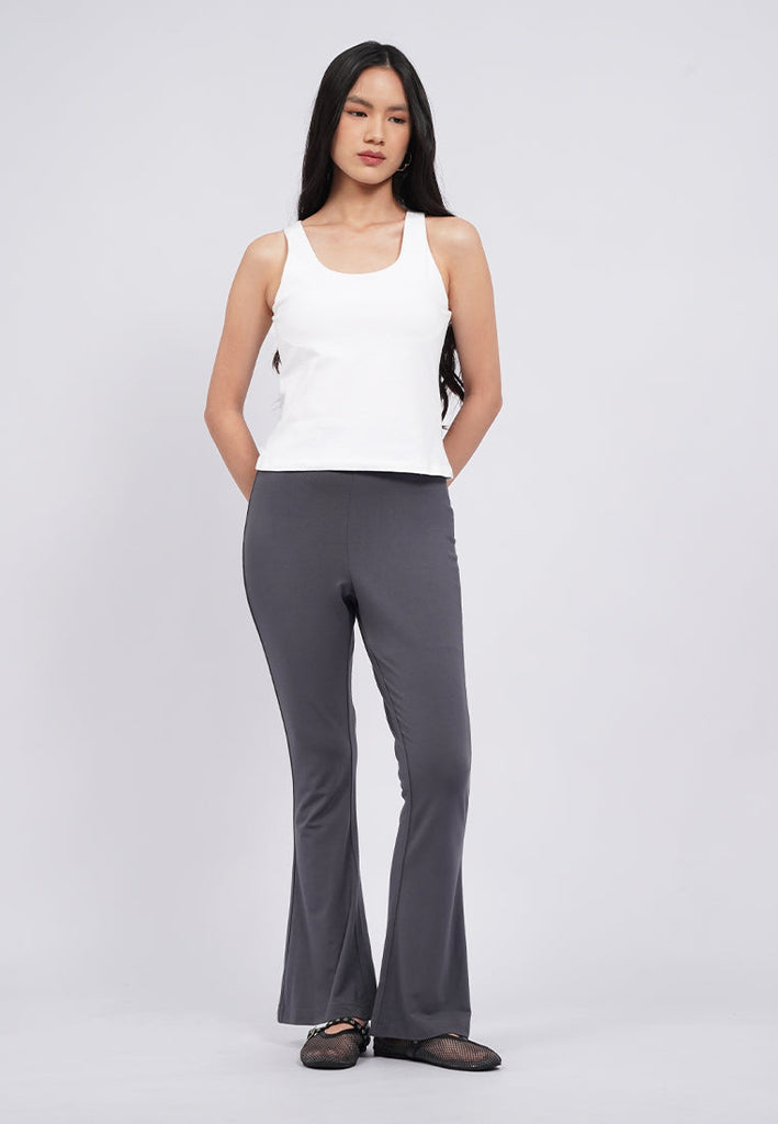Fit & Flare High Waist Knit Pants