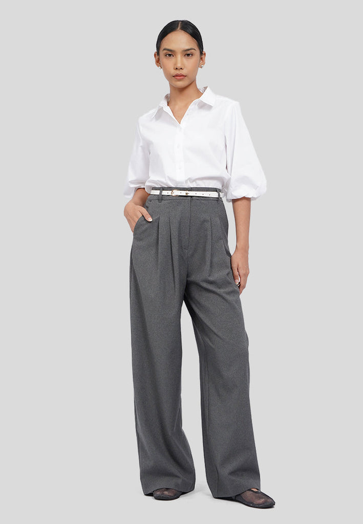 Pleated Wide Leg Trouser