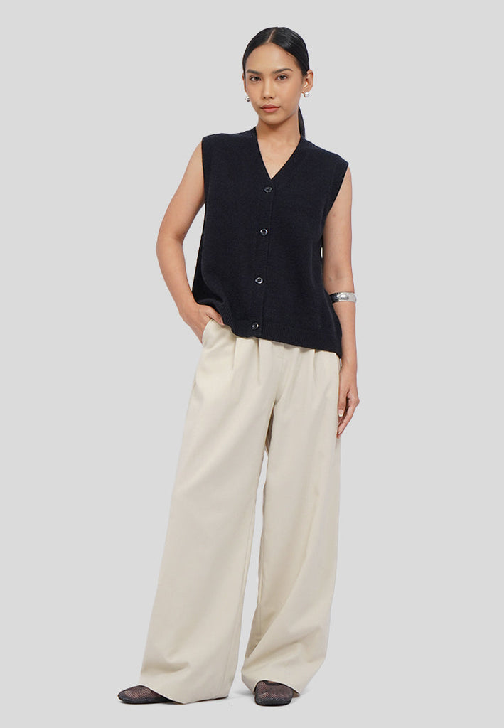 Pleated Wide Leg Trouser