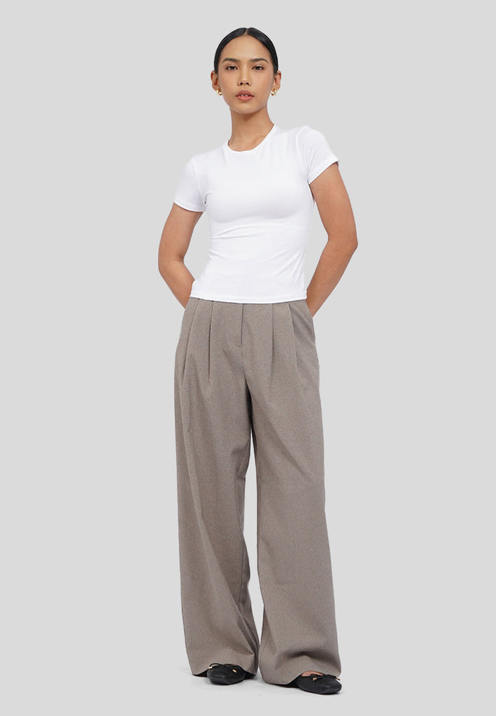 Pleated Wide Leg Trouser