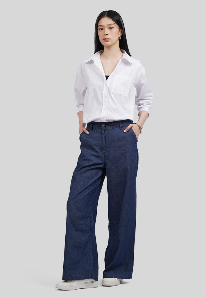 Wide Leg Light Denim Pants