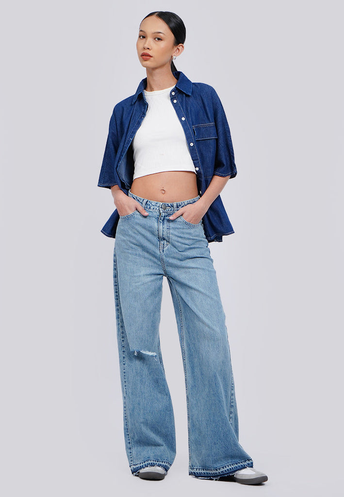 Wide Leg Jeans Light Blue