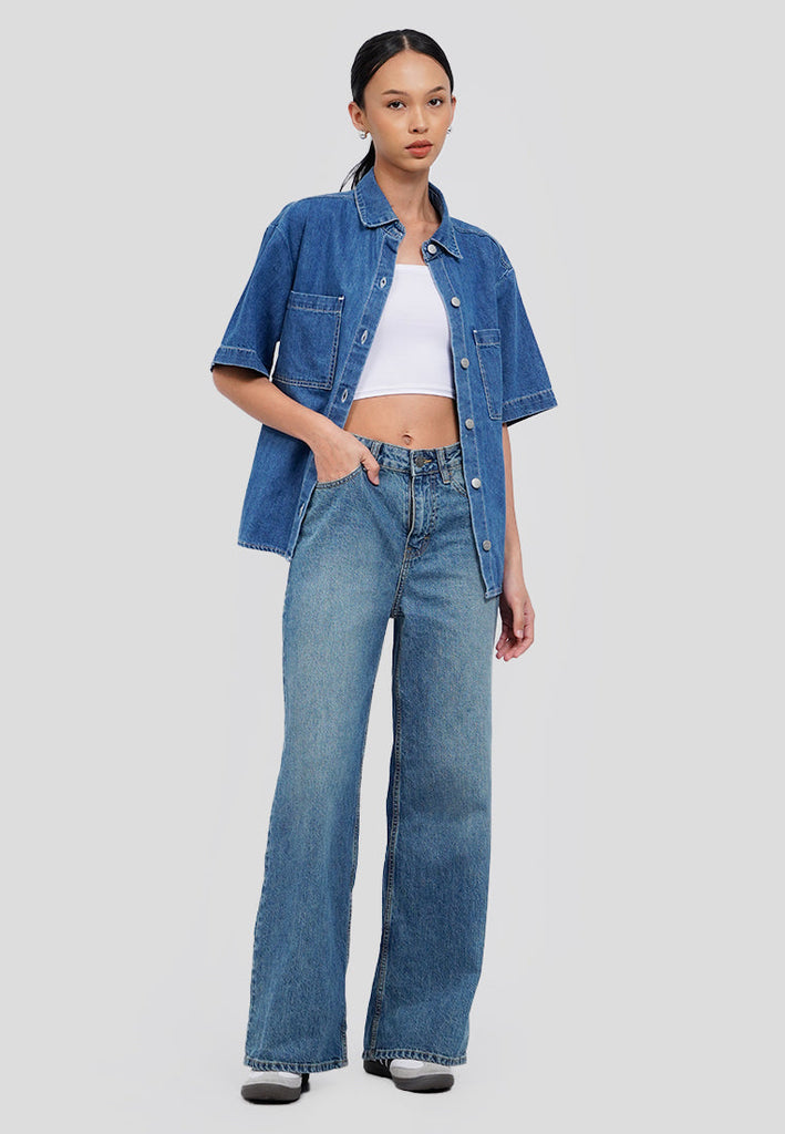 Relaxed Denim Shirt Medium Blue