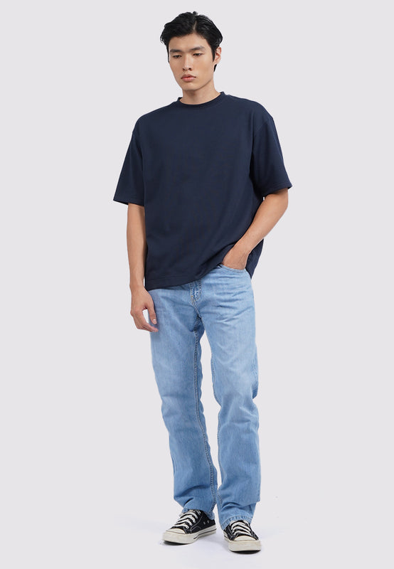 Straight Fit Denim Pants Light Blue