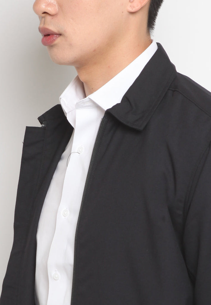 Basic Shirt Jacket with Zipper