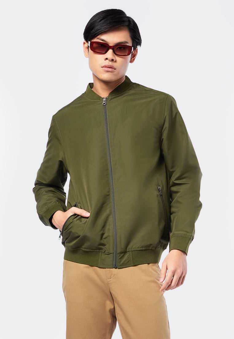 Slim Fit Nylon Bomber Jacket – EXECUTIVE - Main Image