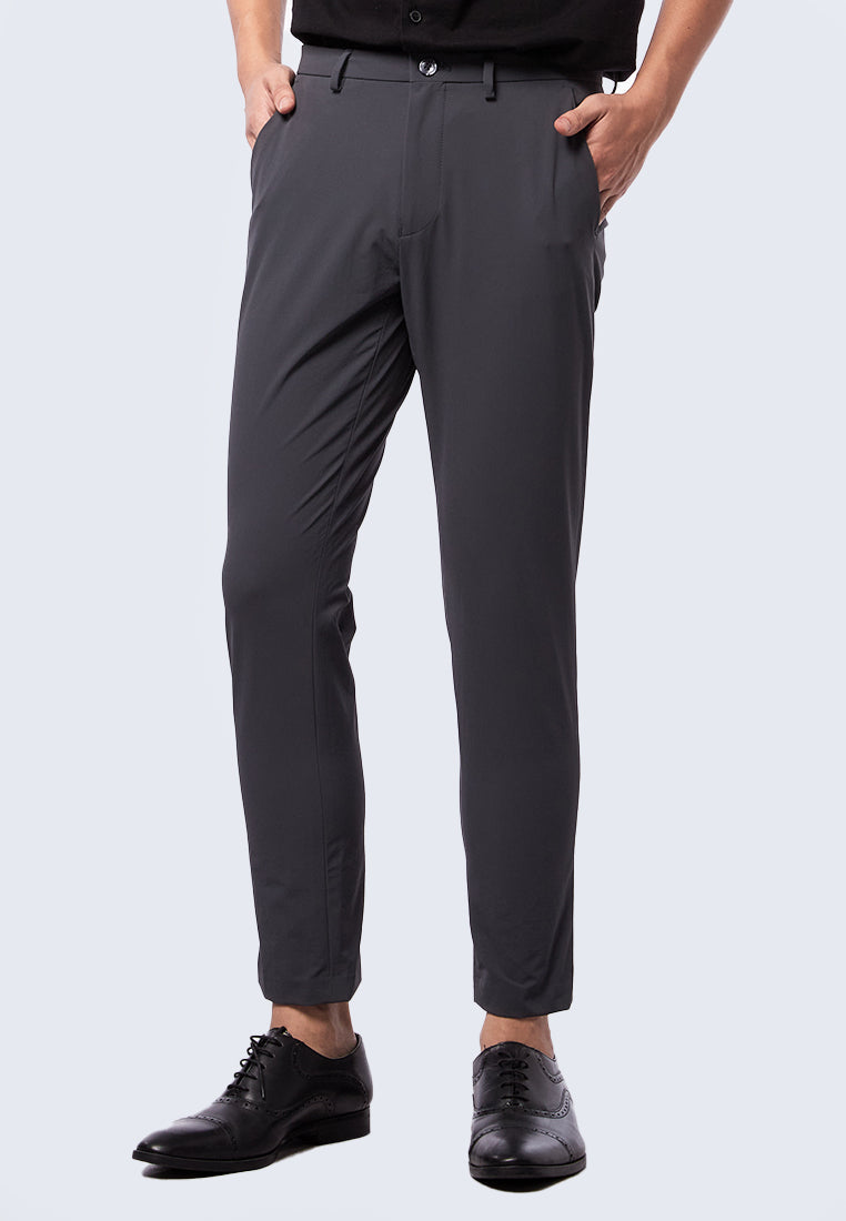 Slim Fit Micro Pattern Navy Blue Pants – OUTFITLIFT