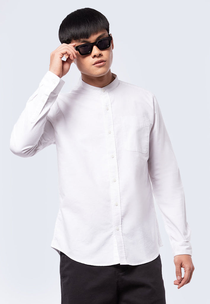 Mandarin Collar Long Sleeve Shirt