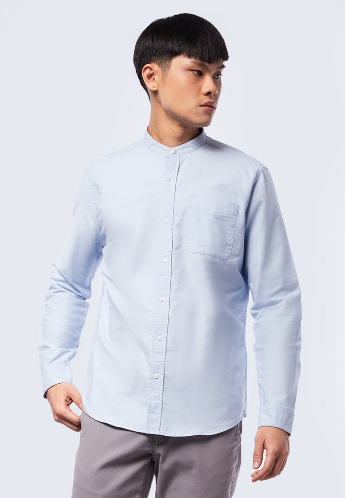 Mandarin Collar Long Sleeve Shirt