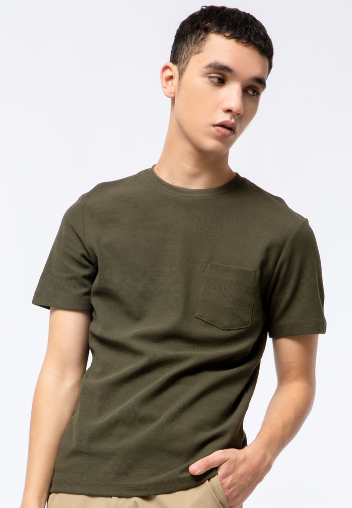Short Sleeve T-shirt with Pointed Pocket