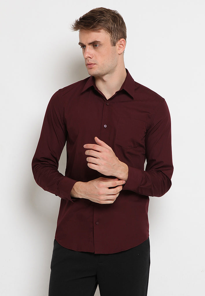 Pointed pocket long sleeve shirt