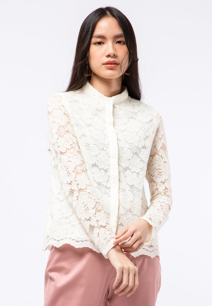 Long Sleeve Lace Blouse