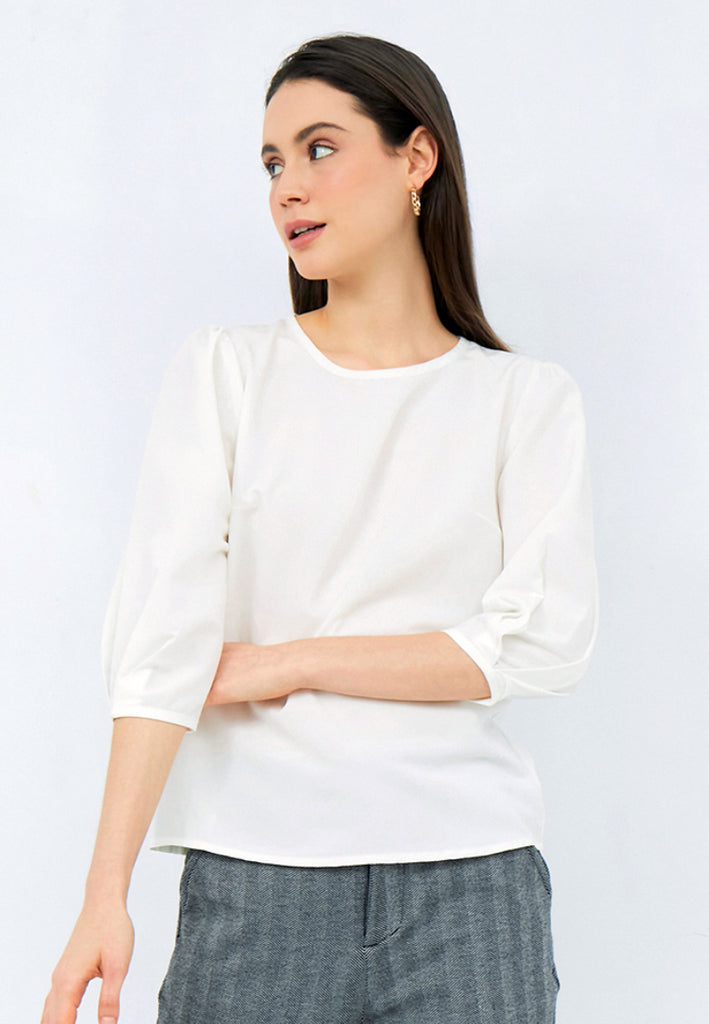 3/4 Sleeve Blouse with Back Button Details