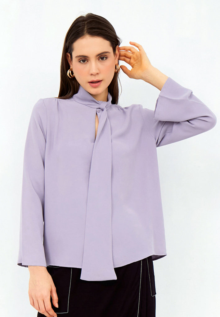 Long Sleeve Blouse with Big Bow Details