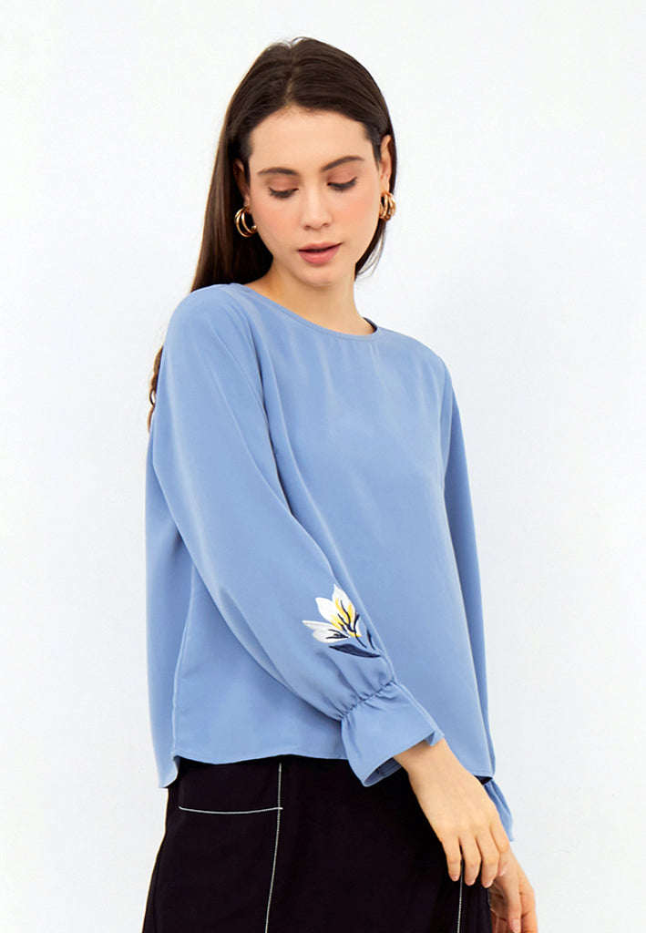 Long Sleeve Blouse with Embroidery Details