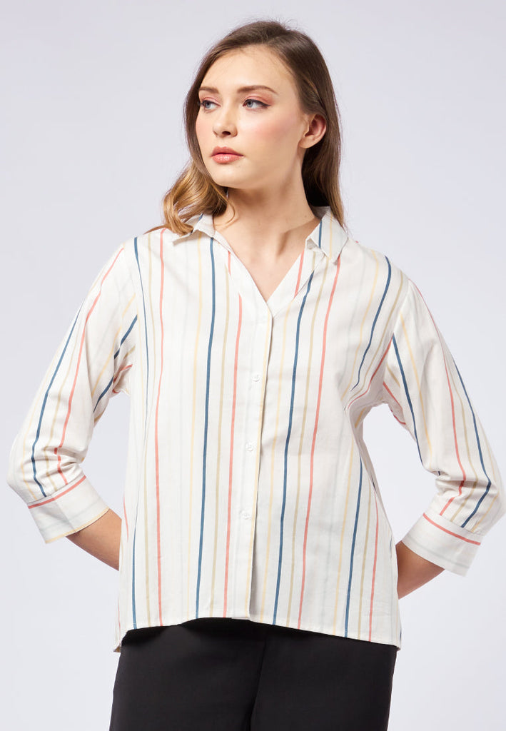 V-neck Printed Blouse