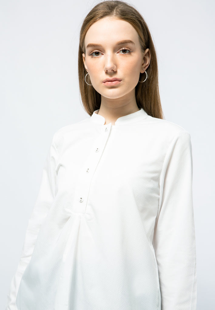 Stand Collar Long Sleeve Blouse