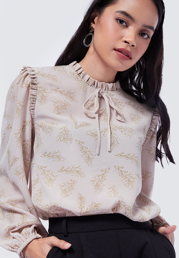 Ruffle Neck Long Sleeve Blouse – EXECUTIVE