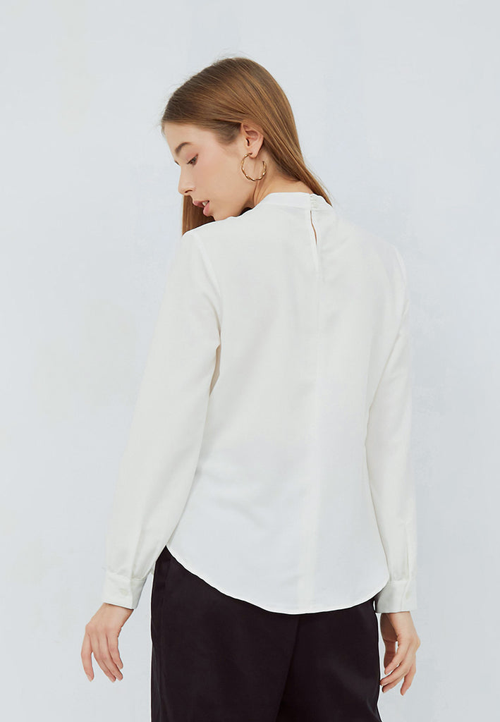 Blouse with Stand Collar