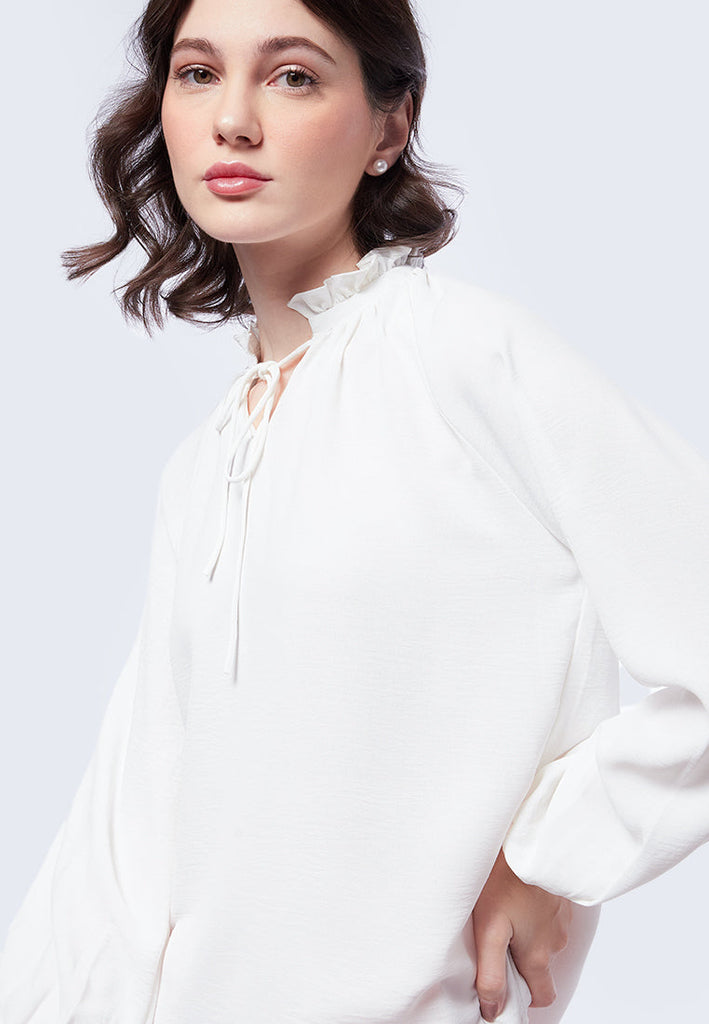 Balloon Sleeve Peasant Blouse