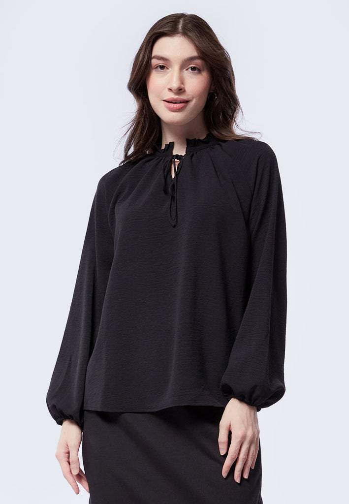 Balloon Sleeve Peasant Blouse