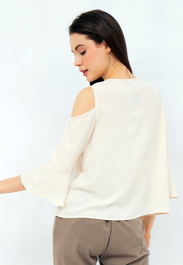 Round Neck Blouse with Cut Out Details