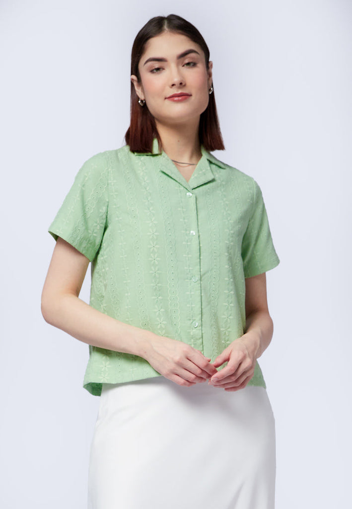 Short Sleeve Textured Blouse