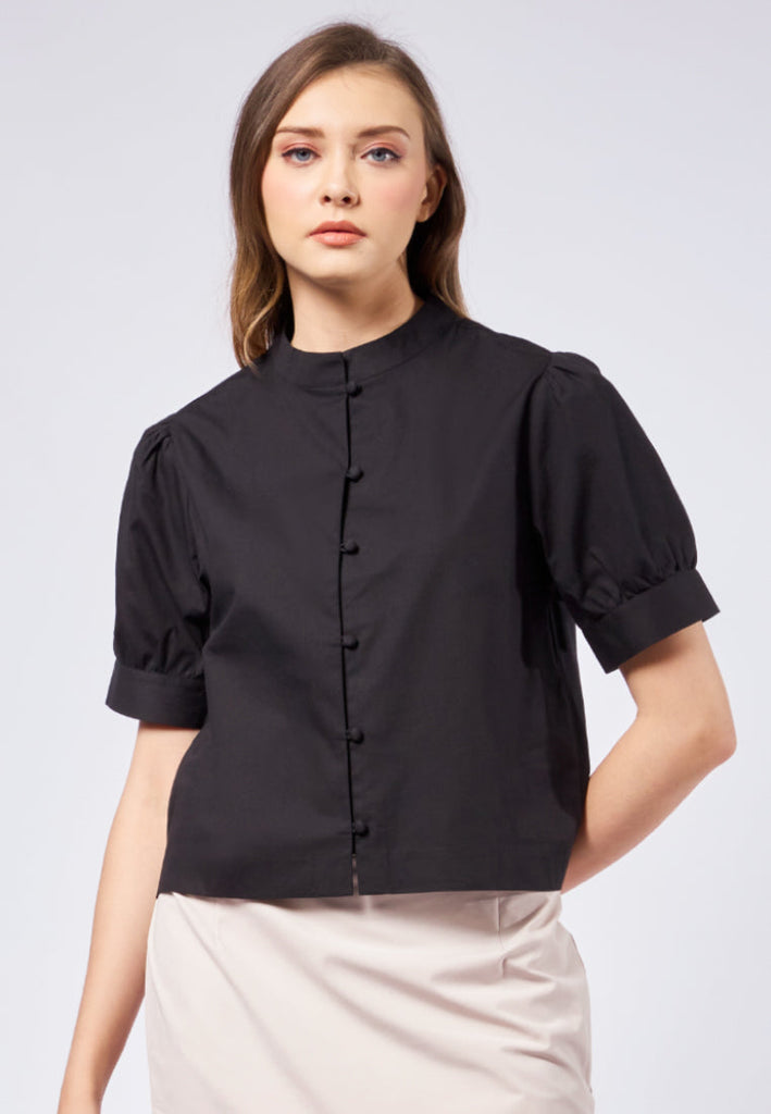 Short Balloon Sleeve Blouse