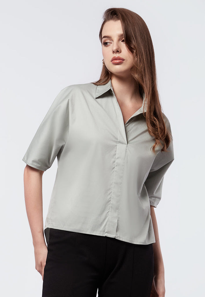 Loose Fit Short Sleeve Blouse