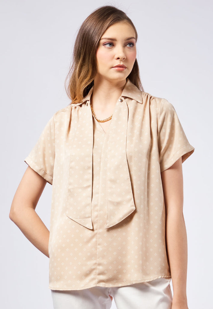 Tied Up Short Sleeve Blouse