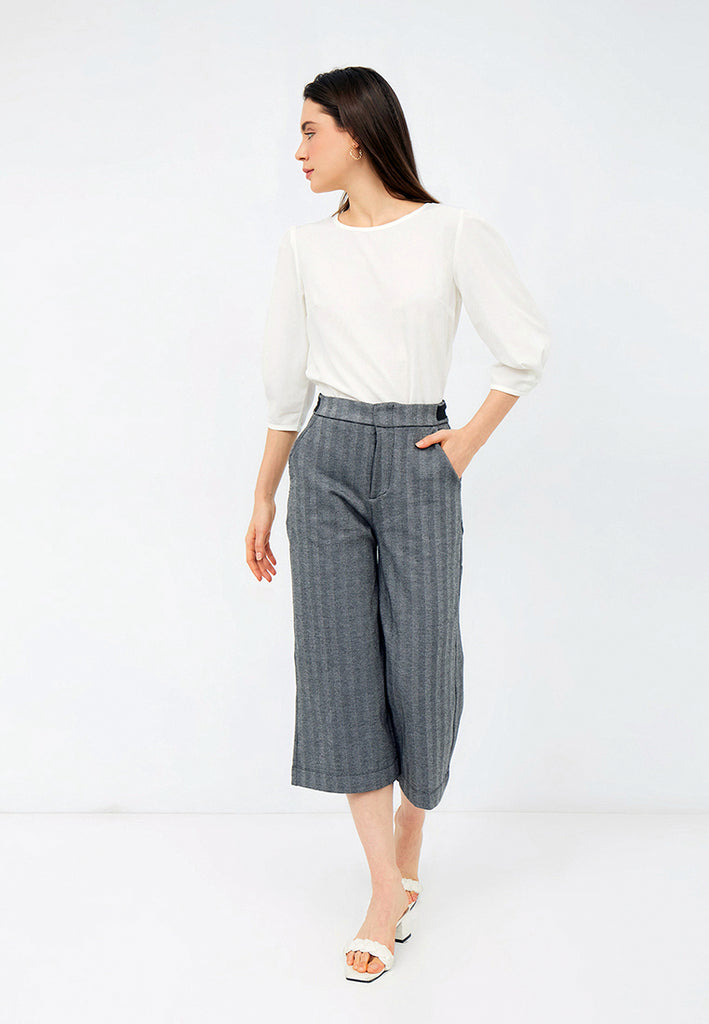 Printed Culotte with Elastic Waistband