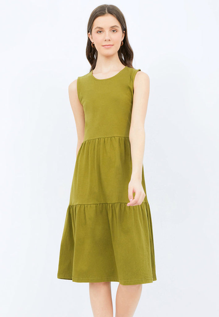 Sleeveless A-line Midi Dress