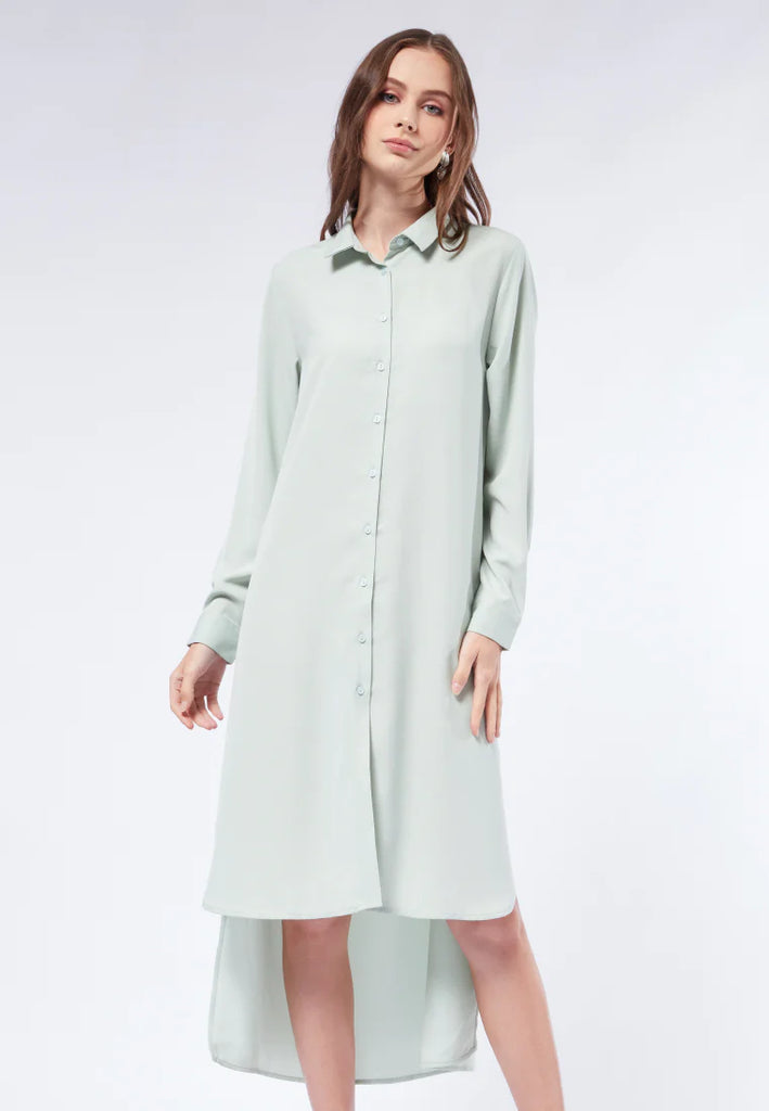 Long Sleeve Midi Shirt Dress