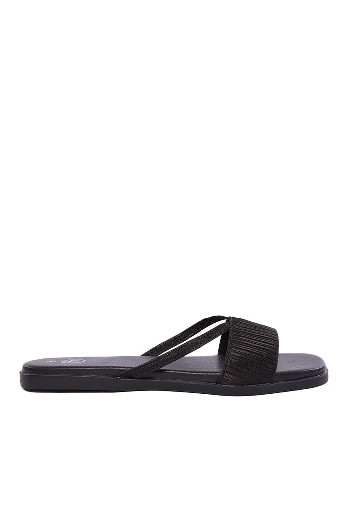 Black Woven Strap Sandals