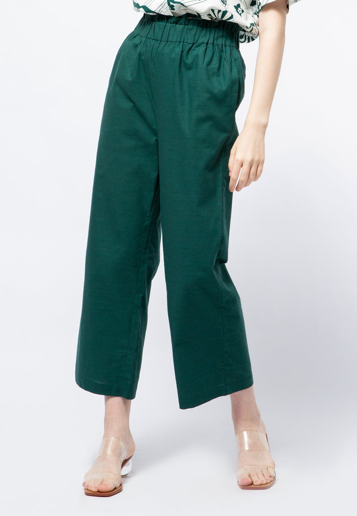 Straight Trousers with Elastic Waist