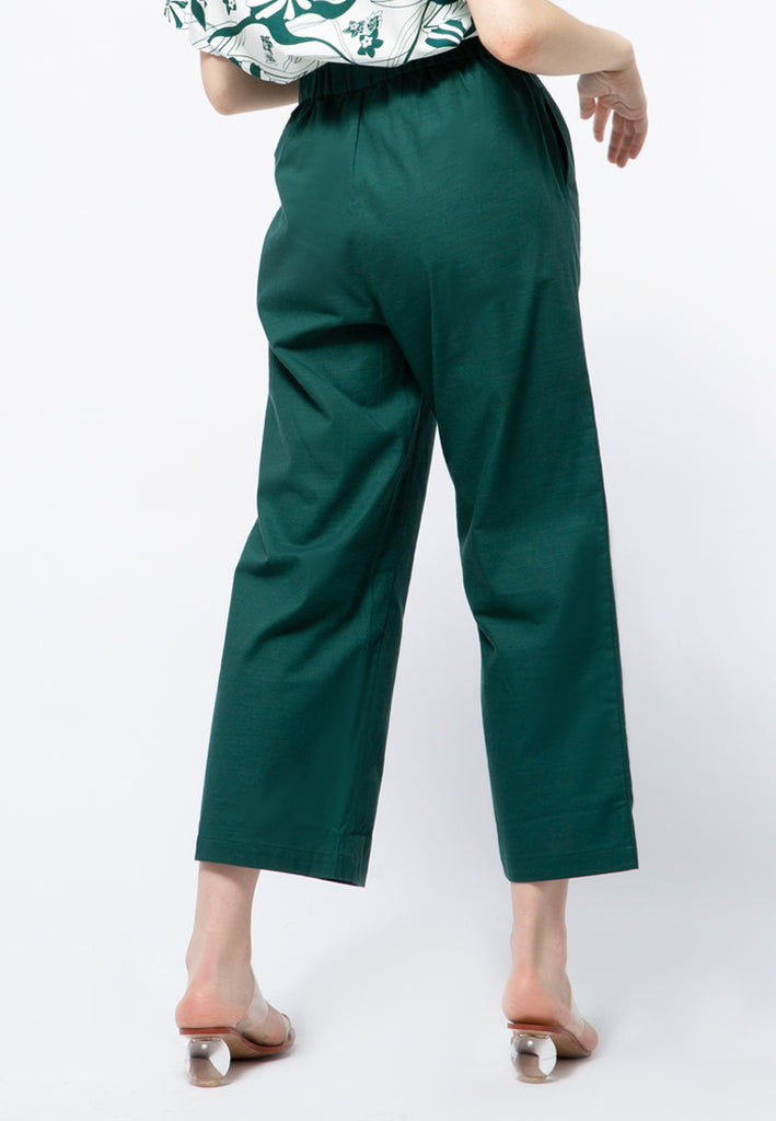 Straight Trousers with Elastic Waist