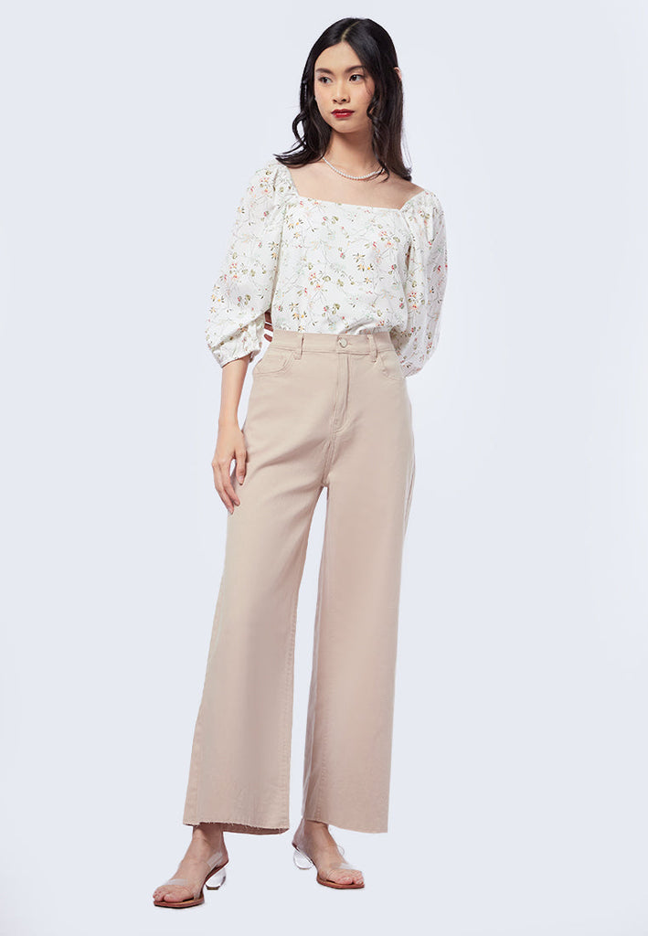 Wide Leg Twill Pants