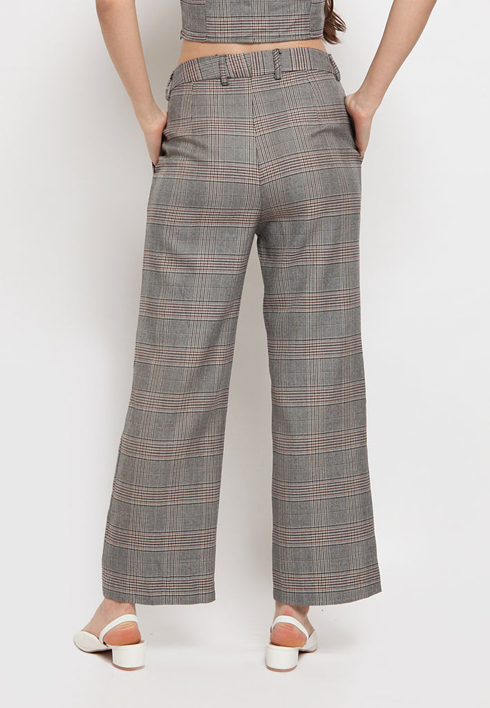 Straight checked pants