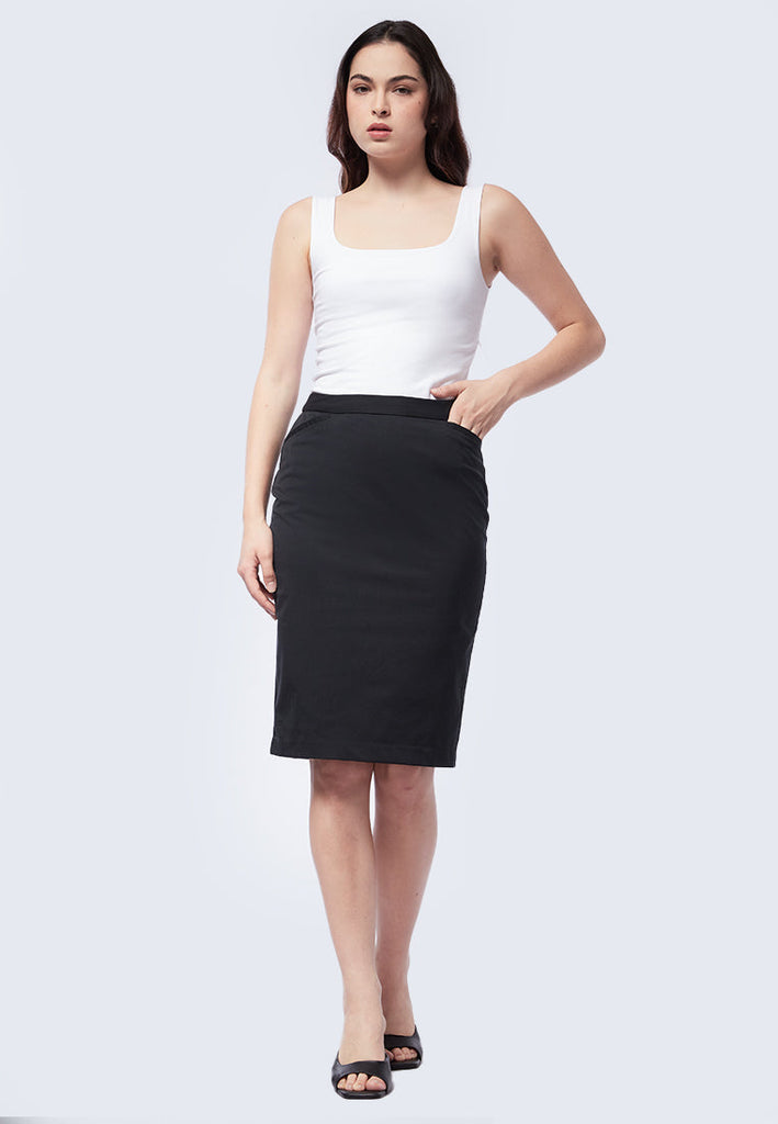 Fitted Basic Pencil Skirt