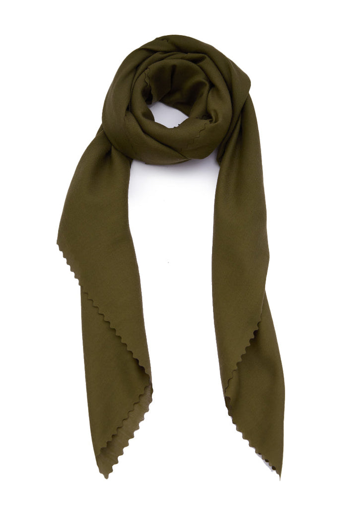 Solid Olive Square Scarf