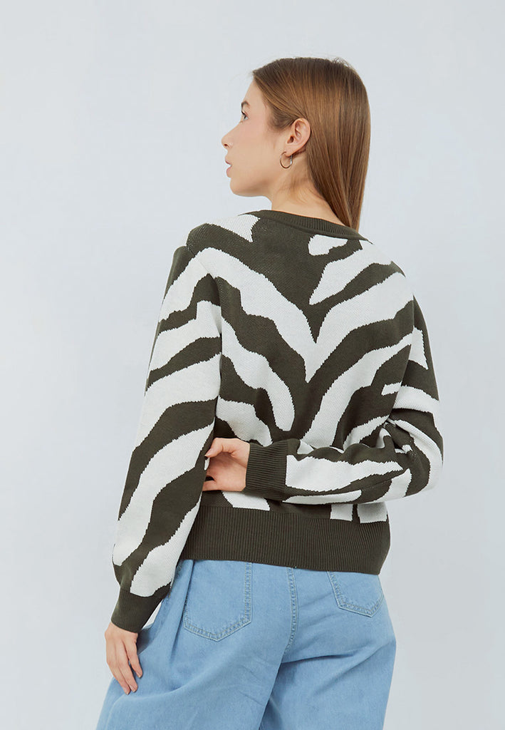 Long Sleeve Printed Sweater