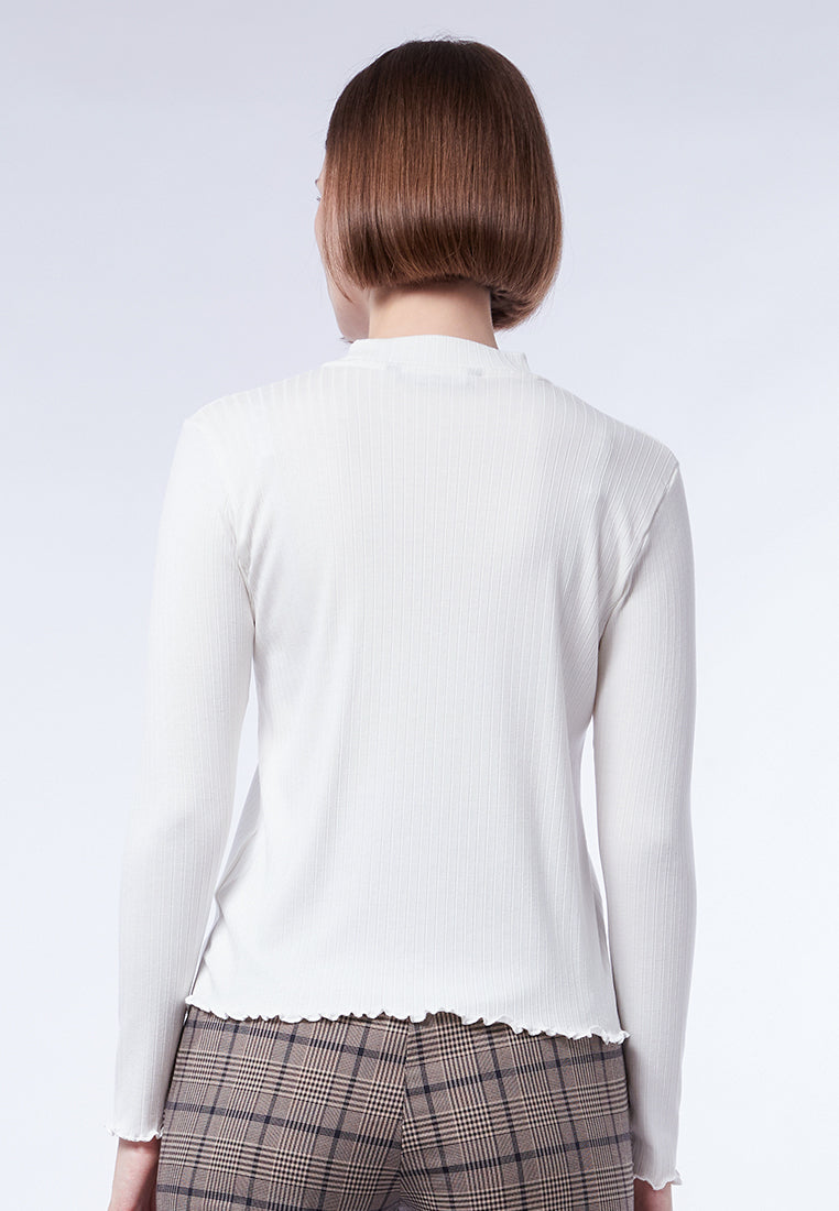 High Neck Long Sleeve Rib Top – EXECUTIVE