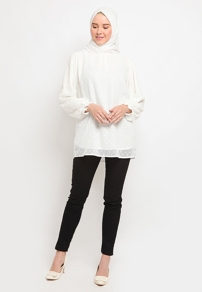 Tunic With Ruffle Neck Details