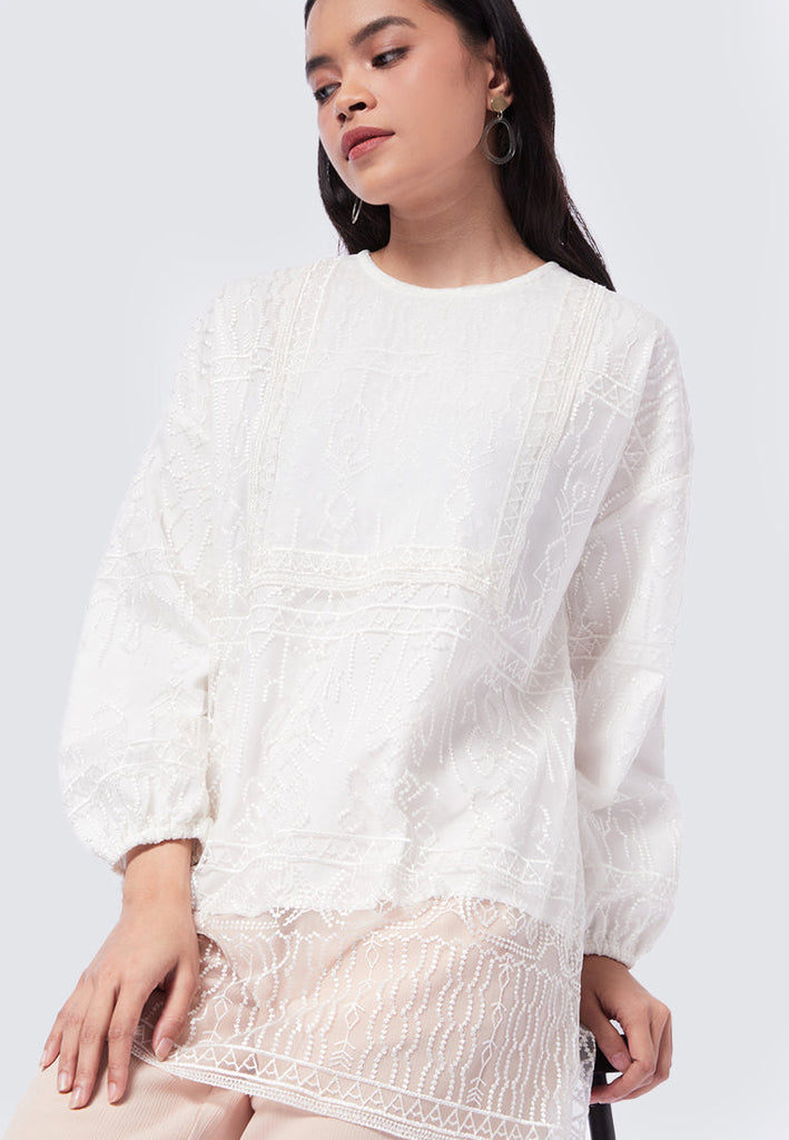 Embroidered Long Sleeve Tunic