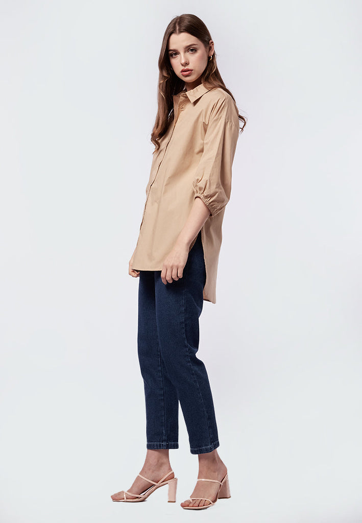 Balloon Sleeve Tunic with Drop Shoulder