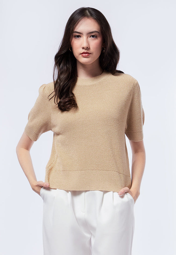 Puff Sleeves Knit Top
