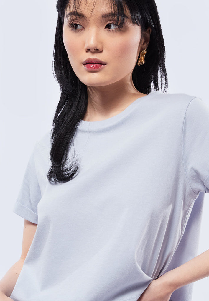 Basic Cropped Cotton T-Shirt