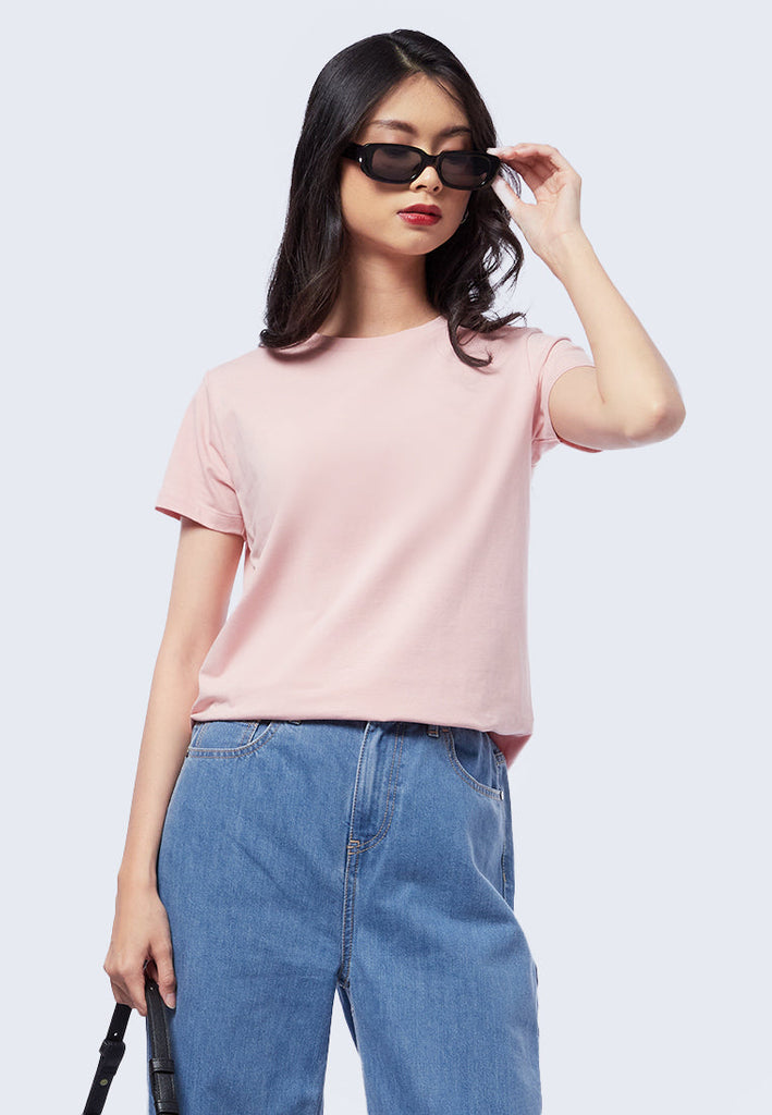 Basic Round Neck Cotton T-Shirt